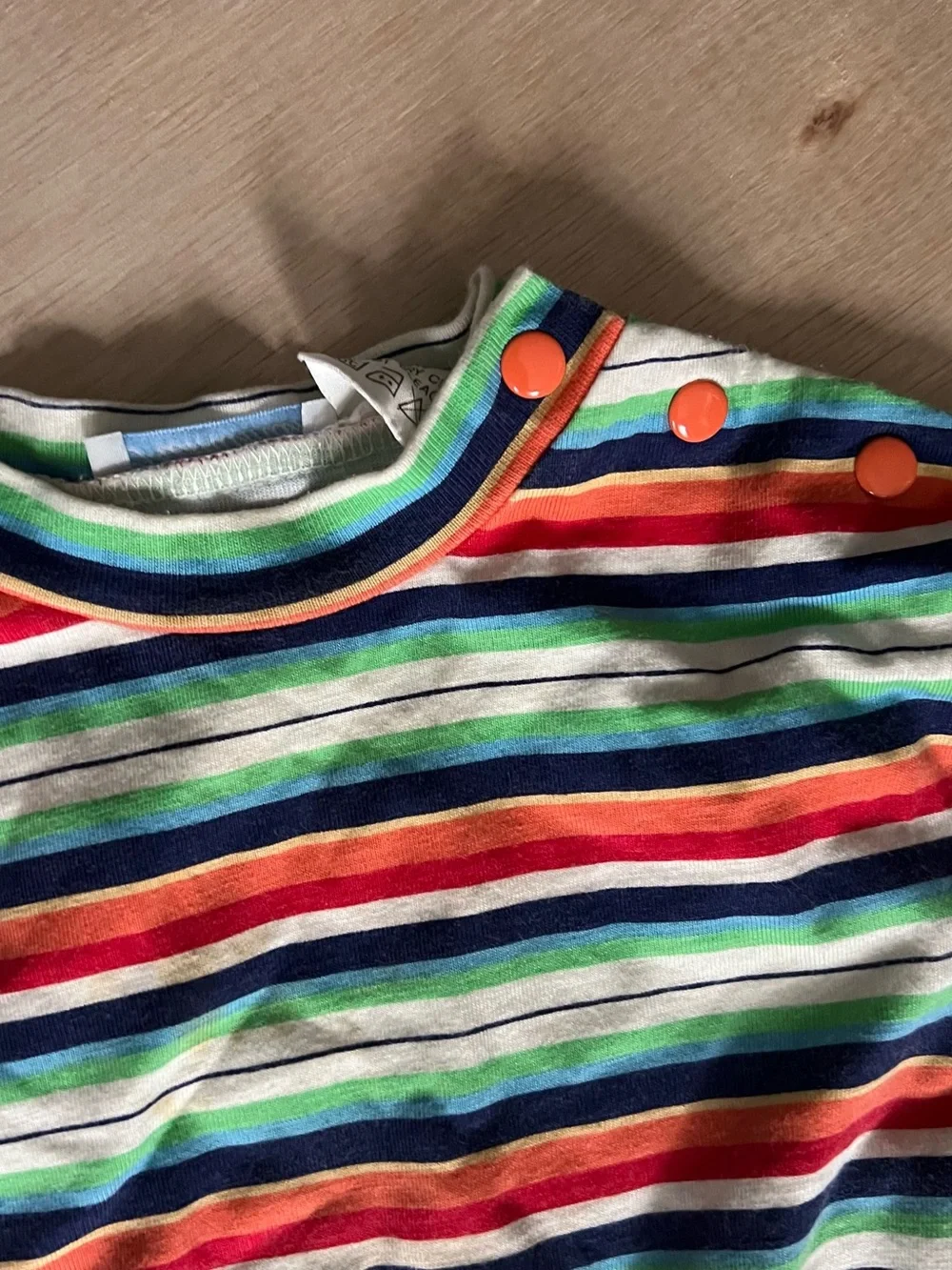 Baby 12-18 Months Multicolor Stripe Tee with Blue Denim Overalls Set